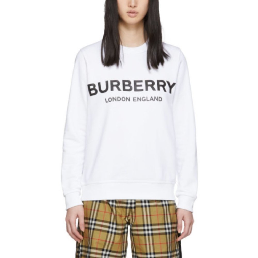 Burberry White Logo Sweatshirt